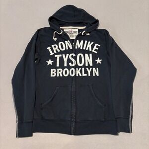 Roots of Fight Iron Mike Tyson Brooklyn Navy Full Zip Hoodie Mens Large